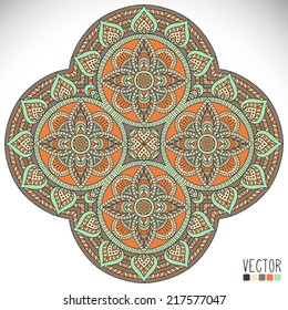 Mandala. Round Ornament Pattern. Vintage decorative elements. Hand drawn background. Islam, Arabic, Indian, ottoman motifs.