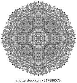 Mandala. Round Ornament Pattern. Vintage decorative elements. Hand drawn background. Islam, Arabic, Indian, ottoman motifs.