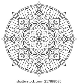 Mandala. Round Ornament Pattern. Vintage decorative elements. Hand drawn background. Islam, Arabic, Indian, ottoman motifs.
