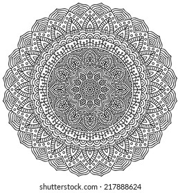 Mandala. Round Ornament Pattern. Vintage decorative elements. Hand drawn background. Islam, Arabic, Indian, ottoman motifs.