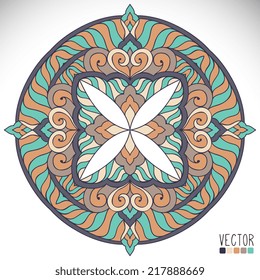 Mandala. Round Ornament Pattern. Vintage decorative elements. Hand drawn background. Islam, Arabic, Indian, ottoman motifs.