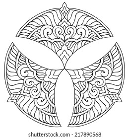 Mandala. Round Ornament Pattern. Vintage decorative elements. Hand drawn background. Islam, Arabic, Indian, ottoman motifs.
