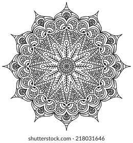 Mandala. Round Ornament Pattern. Vintage decorative elements. Hand drawn background. Islam, Arabic, Indian, ottoman motifs.