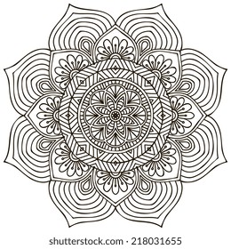 Mandala. Round Ornament Pattern. Vintage decorative elements. Hand drawn background. Islam, Arabic, Indian, ottoman motifs.