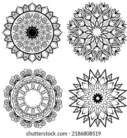 Mandala. Rundschmuck-Muster. Vintage dekorative Elemente. Handgezeichnet Hintergrund. Islam, arabische, indische, ottomanische Motive und auch für Papier, Vinyl, Laser Cutting und mehr