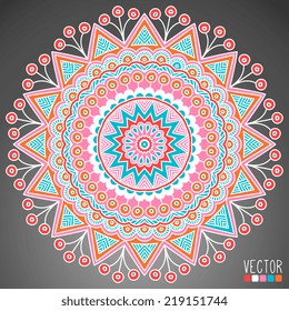 Mandala. Round Ornament Pattern. Vintage decorative elements. Hand drawn background. Islam, Arabic, Indian, ottoman motifs.