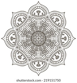 Mandala. Round Ornament Pattern. Vintage decorative elements. Hand drawn background. Islam, Arabic, Indian, ottoman motifs.
