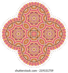 Mandala. Round Ornament Pattern. Vintage decorative elements. Hand drawn background. Islam, Arabic, Indian, ottoman motifs.