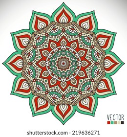 Mandala. Round Ornament Pattern. Vintage decorative elements. Hand drawn background. Islam, Arabic, Indian, ottoman motifs.