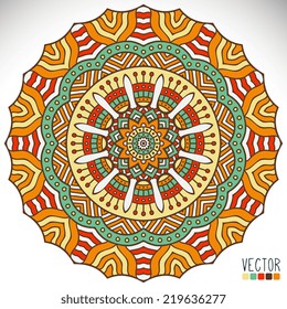 Mandala. Round Ornament Pattern. Vintage decorative elements. Hand drawn background. Islam, Arabic, Indian, ottoman motifs.