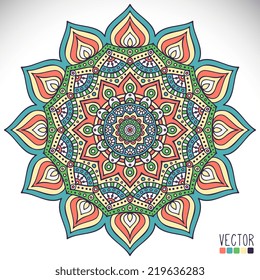 Mandala. Round Ornament Pattern. Vintage decorative elements. Hand drawn background. Islam, Arabic, Indian, ottoman motifs.