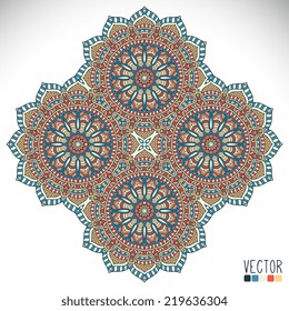 Mandala. Round Ornament Pattern. Vintage decorative elements. Hand drawn background. Islam, Arabic, Indian, ottoman motifs.