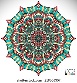 Mandala. Round Ornament Pattern. Vintage decorative elements. Hand drawn background. Islam, Arabic, Indian, ottoman motifs.