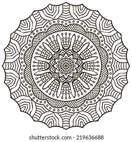 Mandala. Round Ornament Pattern. Vintage decorative elements. Hand drawn background. Islam, Arabic, Indian, ottoman motifs.