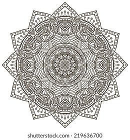 Mandala. Round Ornament Pattern. Vintage decorative elements. Hand drawn background. Islam, Arabic, Indian, ottoman motifs.