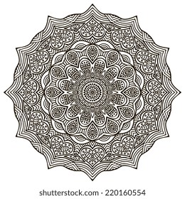 Mandala. Round Ornament Pattern. Vintage decorative elements. Hand drawn background. Islam, Arabic, Indian, ottoman motifs.