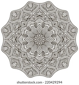 Mandala. Round Ornament Pattern. Vintage decorative elements. Hand drawn background. Islam, Arabic, Indian, ottoman motifs.