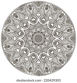 Mandala. Round Ornament Pattern. Vintage decorative elements. Hand drawn background. Islam, Arabic, Indian, ottoman motifs.
