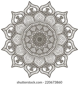 Mandala. Round Ornament Pattern. Vintage decorative elements. Hand drawn background. Islam, Arabic, Indian, ottoman motifs.