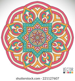 Mandala. Round Ornament Pattern. Vintage decorative elements. Hand drawn background. Islam, Arabic, Indian, ottoman motifs.