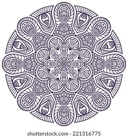 Mandala. Round Ornament Pattern. Vintage decorative elements. Hand drawn background. Islam, Arabic, Indian, ottoman motifs.
