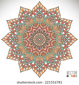 Mandala. Round Ornament Pattern. Vintage decorative elements. Hand drawn background. Islam, Arabic, Indian, ottoman motifs.