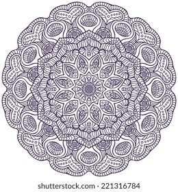 Mandala. Round Ornament Pattern. Vintage decorative elements. Hand drawn background. Islam, Arabic, Indian, ottoman motifs.