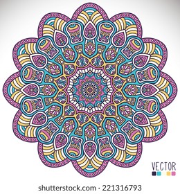 Mandala. Round Ornament Pattern. Vintage decorative elements. Hand drawn background. Islam, Arabic, Indian, ottoman motifs.