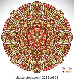 Mandala. Round Ornament Pattern. Vintage decorative elements. Hand drawn background. Islam, Arabic, Indian, ottoman motifs.