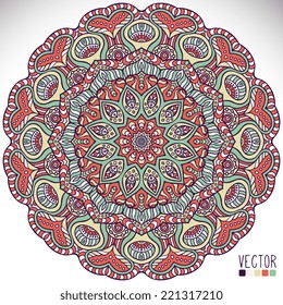 Mandala. Round Ornament Pattern. Vintage decorative elements. Hand drawn background. Islam, Arabic, Indian, ottoman motifs.