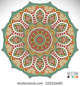 Mandala. Round Ornament Pattern. Vintage decorative elements. Hand drawn background. Islam, Arabic, Indian, ottoman motifs.