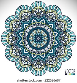 Mandala. Round Ornament Pattern. Vintage decorative elements. Hand drawn background. Islam, Arabic, Indian, ottoman motifs.