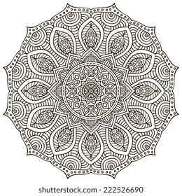 Mandala. Round Ornament Pattern. Vintage decorative elements. Hand drawn background. Islam, Arabic, Indian, ottoman motifs.