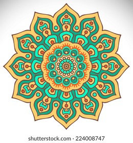 Mandala. Round Ornament Pattern. Vintage decorative elements. Hand drawn background. Islam, Arabic, Indian, ottoman motifs.