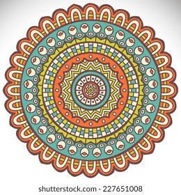 Mandala. Round Ornament Pattern. Vintage decorative elements. Hand drawn background. Islam, Arabic, Indian, ottoman motifs.