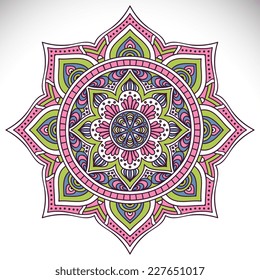 Mandala. Round Ornament Pattern. Vintage decorative elements. Hand drawn background. Islam, Arabic, Indian, ottoman motifs.
