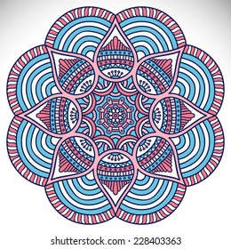 Mandala. Round Ornament Pattern. Vintage decorative elements. Hand drawn background. Islam, Arabic, Indian, ottoman motifs.