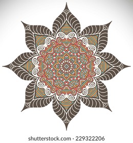 Mandala. Round Ornament Pattern. Vintage decorative elements. Hand drawn background. Islam, Arabic, Indian, ottoman motifs.