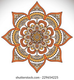 Mandala. Round Ornament Pattern. Vintage decorative elements. Hand drawn background. Islam, Arabic, Indian, ottoman motifs.