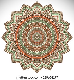Mandala. Round Ornament Pattern. Vintage decorative elements. Hand drawn background. Islam, Arabic, Indian, ottoman motifs.