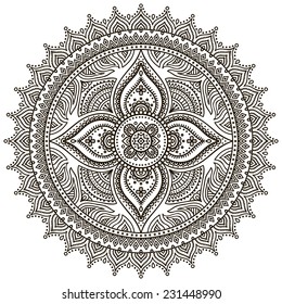 Mandala. Round Ornament Pattern. Vintage decorative elements. Hand drawn background. Islam, Arabic, Indian, ottoman motifs.