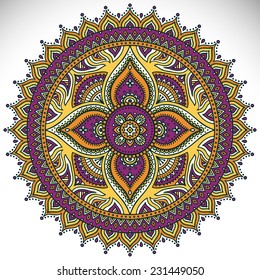 Mandala. Round Ornament Pattern. Vintage decorative elements. Hand drawn background. Islam, Arabic, Indian, ottoman motifs.