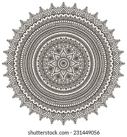 Mandala. Round Ornament Pattern. Vintage decorative elements. Hand drawn background. Islam, Arabic, Indian, ottoman motifs.