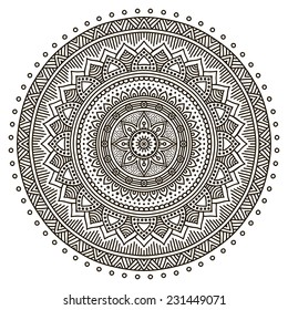 Mandala. Round Ornament Pattern. Vintage decorative elements. Hand drawn background. Islam, Arabic, Indian, ottoman motifs.