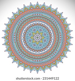 Mandala. Round Ornament Pattern. Vintage decorative elements. Hand drawn background. Islam, Arabic, Indian, ottoman motifs.