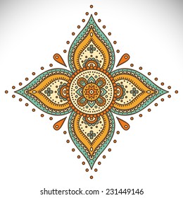 Mandala. Round Ornament Pattern. Vintage decorative elements. Hand drawn background. Islam, Arabic, Indian, ottoman motifs.