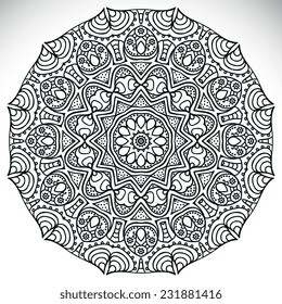Mandala. Round Ornament Pattern. Vintage decorative elements. Hand drawn background. Islam, Arabic, Indian, ottoman motifs.