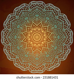 Mandala. Round Ornament Pattern. Vintage decorative elements. Hand drawn background. Islam, Arabic, Indian, ottoman motifs.