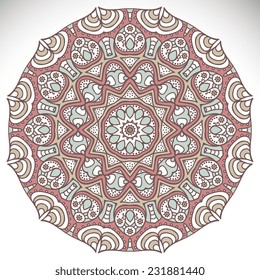 Mandala. Round Ornament Pattern. Vintage decorative elements. Hand drawn background. Islam, Arabic, Indian, ottoman motifs.