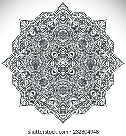 Mandala. Round Ornament Pattern. Vintage decorative elements. Hand drawn background. Islam, Arabic, Indian, ottoman motifs.